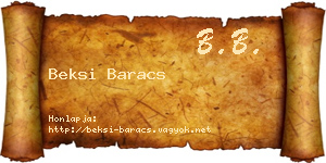 Beksi Baracs névjegykártya